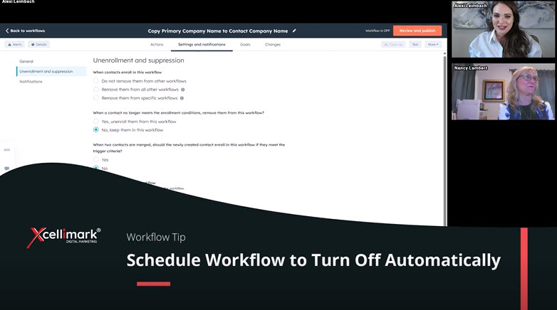 HubSpot New Feature Tutorial: Schedule a Workflow to Turn Off Automatically